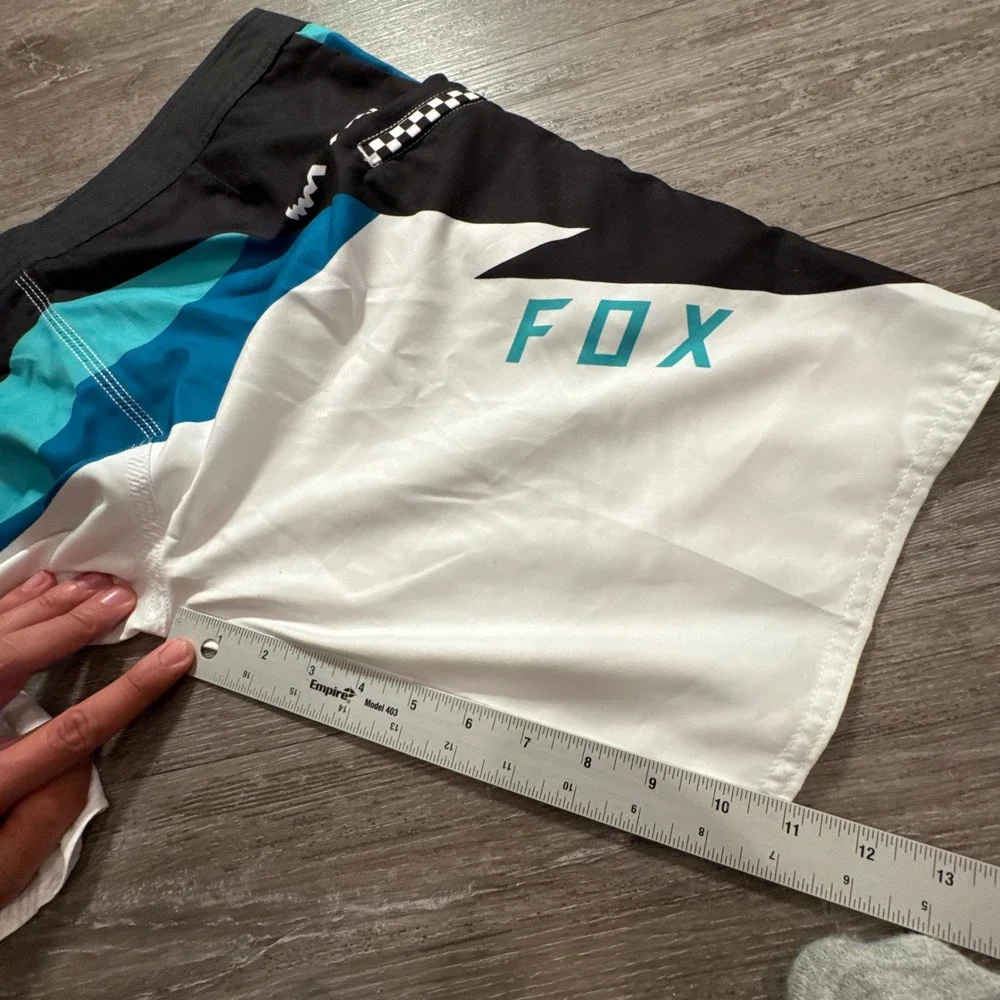 Fox Racing Board Shorts Men 32 Blue Performance Overhead Graphic Swim Trunks